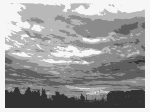 Cloud Sky Rain Overcast Storm - Black And White Sky Png #566953