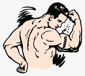 Free Clipart Of A Man Flexing And Breaking A Chain - Muscles Clipart #567290