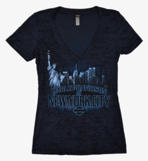 Nyc Women's Exclusive Black Reflection Burnout Tee - Active Shirt #567624