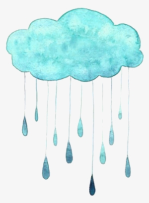 Cloud Rain Raindrops Watercolor Bluewatercolor - Icicle #568935