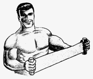 Vector Clip Art Of Muscle Man Doing Stretch Exercise - Clip Art #569090