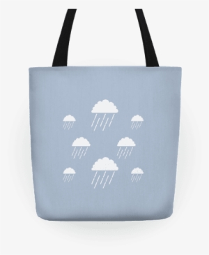 Minimalist Rain Clouds - Pizza Turtle Is My Spirit Animal Tote Bag: Funny Tote #569190