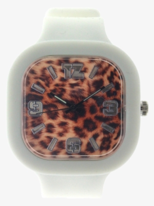 Cheetah Print Face White Band - Leopard Fur Canvas Cosmetic Bag 10"x7" (l) #569996