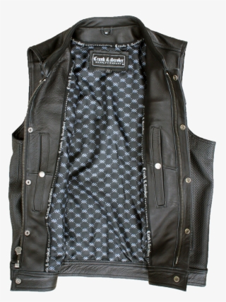Perforated Leather Vest Open - Leather Vest Open #5605315