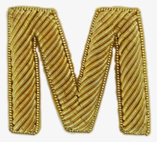 Block Gold Embroidered Letters - Earrings #5607078