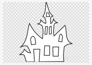 Haunted House Black And White Clipart Haunted House - Clip Art #5608615