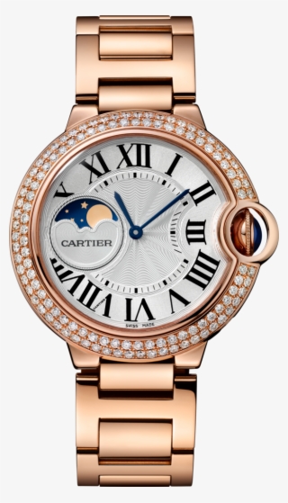 Ballon Bleu De Cartier Watch37 Mm, 18k Pink Gold, Sapphire, - Cartier Ballon Bleu Moonphase #5613025