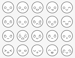 And White Emoticons Free Clip Art Colorable #5614159
