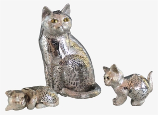 Christofle France Silverplate Cat Family, Cat With - Cat #5618892