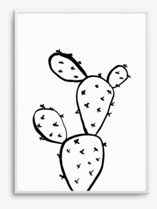 Modern Wall Art Prints & Posters Olive Et Oriel - Prickly Pear Cactus Drawing #5620676