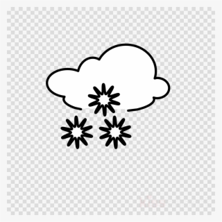 Sun And Clouds Black And White Clipart Cloud Clip Art - Snowy Black And White #5621888