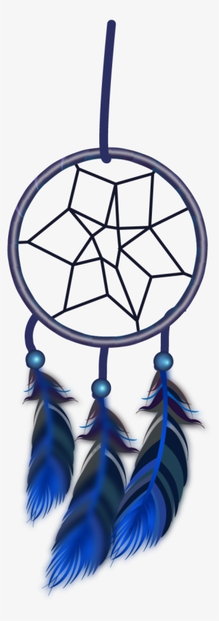 Clip Art Dreamcatcher Wind Chimes Transprent - Atrapasueños Pluma Azul Png #5624843