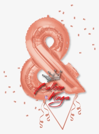 Rose Gold Symbol Ampersand - Rose Gold & Balloon 40 Inches #5626455