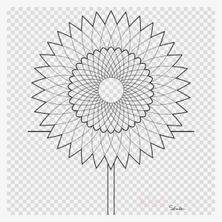 Fibonacci Coloring Pages Clipart Coloring Book Mandala - Рисунок Подсолнуха Черно Белый #5626900