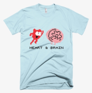 "8 Bit Heart And Brain" Unisex American Apparel T Shirts #5628607