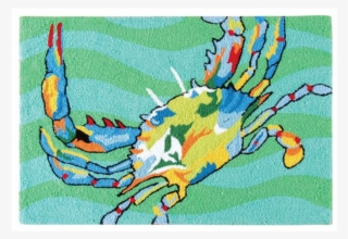 Blue Crab Throw Rug - C & F Enterprises Coastal Blue Crab Watercolor #5629258