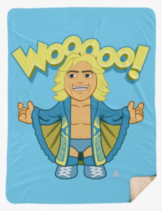 Large Wooooo Sherpa Blanket - Cartoon #5630859
