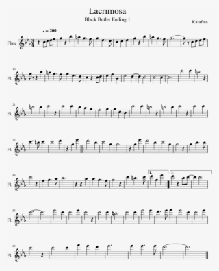 Lacrimosa, Black Butler Sheet Music For Flute Download - Il Cigno Violoncello Spartito #5633662