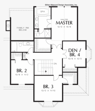 Upper Floor Plan Of Mascord Plan #5634714