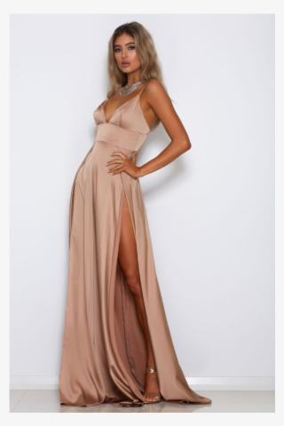 Abyss By Abby Nikki Dress - Blush Long Dress Sexy Slit Double Slit #5634773