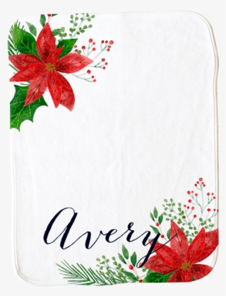 Personalized Poinsettias Burp Cloth - Textile #5635756