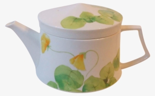 Mikasa China Water Flowers Lilies Yellow 2 Cup Teapot #5635875