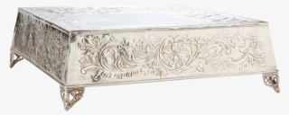 Embossed Silver Cake Stand - Coffee Table #5637062
