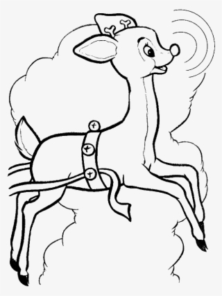 Cute Rudolph Gets A Signal From His Nose Coloring For - Christmas Colouring In Reindeers #5638637
