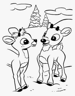 A Cute Two Rudolph Coloring Pages - Rudolph Coloring Pages #5638779