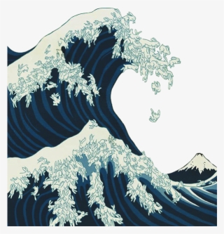 #png Тян #png #sticker #vaporwave #vhs - Great Wave Off Kanagawa Rabbits #5638961