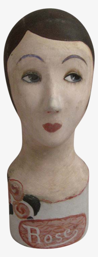 French Art Deco Mannequin Bust Head Display With Original #5644046