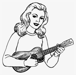 Big Image - Ukulele Clipart Black And White #5647354