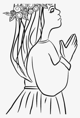 Catholic Drawing First Communion Clip Art Transparent - First Holy Communion Girl Clip Art #5655179