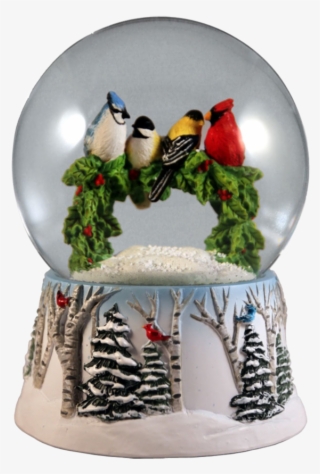 Multi Birds On A Wreath - Multi Birds On A Wreath Water Globe #5656297