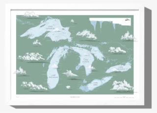 Great Lakes Nautical Map Roo Kee Roo - Michigan Und Die Great Lakes Postkarte #5661638