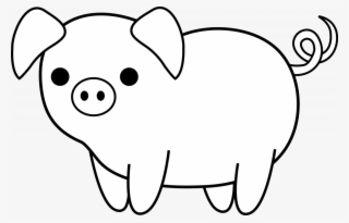 Png Freeuse Download Unique Simple Pig Drawing Cute - Pig Cartoon Black And White #5664703