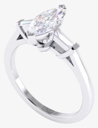 Tapered Baguette Cut Diamond Engagement Ring - Diamond Cut #5667229