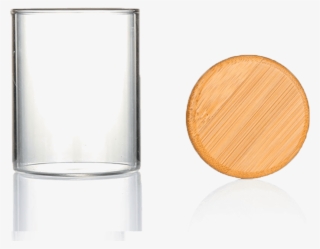 Premium Glass Jar Bamboo Cap - Makeup Mirror #5670912