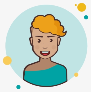 Short Curly Blond Hair Lady Icon - Cartoon #5671892