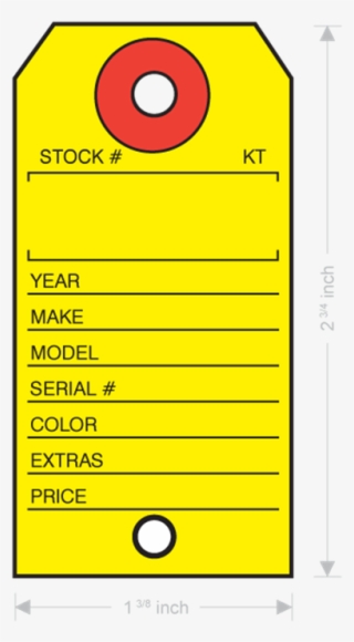 Yellow Paper Key Tag With Ring - Ring #5672776