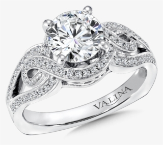 Valina Mounting With Side Stones - Channel Set Round Diamond Engagement Ring - .98 Carat #5676004