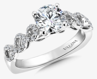 Valina Mounting With Side Stones - Givemegold 14k Yellow Gold White Rhodium, Fancy 2 Piece #5676091