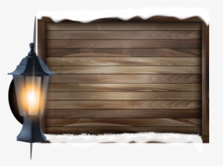 Winter Wooden Board Christmas Decoration Vector - Plywood #5682311