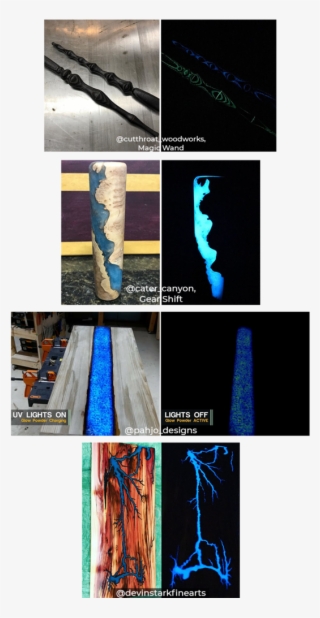 Various Items Crafted From Wood And Glow In The Dark - Resin #5684012