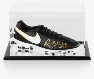 Ronaldinho Signed Black Nike Tiempo Boot In Acrylic #5691058