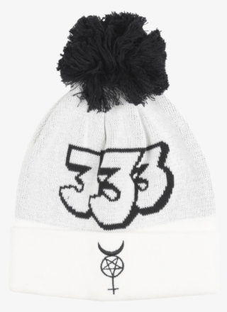 Black Scale Pentavenus 333 Knit Pom Beanie Hat Blvvck - Black Scale #5691117