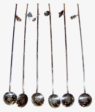 6 Sterling Silver Sipping Straws/ice Tea Spoons W/ #5692391 6 Sterling Silver Sipping Straws/ice Tea Spoons W/ #5692391