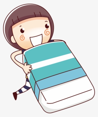 Girl Holding Apple Png - 橡皮 擦 卡通 圖 #5694683