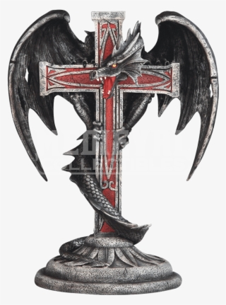 Dragon With Cross Gothic Candleholder - Portable Network Graphics #5697168