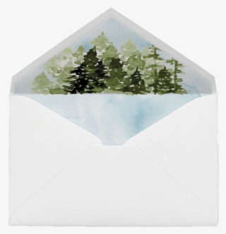 Watercolor Lake Lined Envelope - Wedding Invitation #5697312